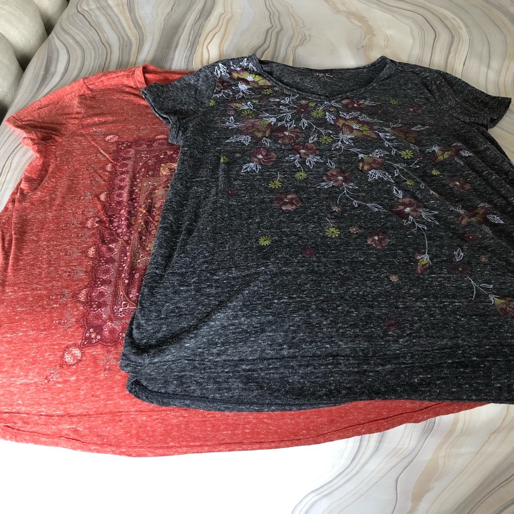 (2) Soft Style &Co Swing T-Shirts